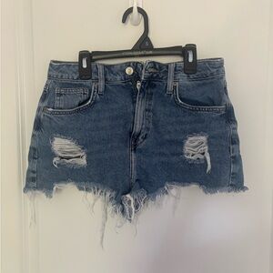 Forever 21 Blue Distressed Jean Shorts
